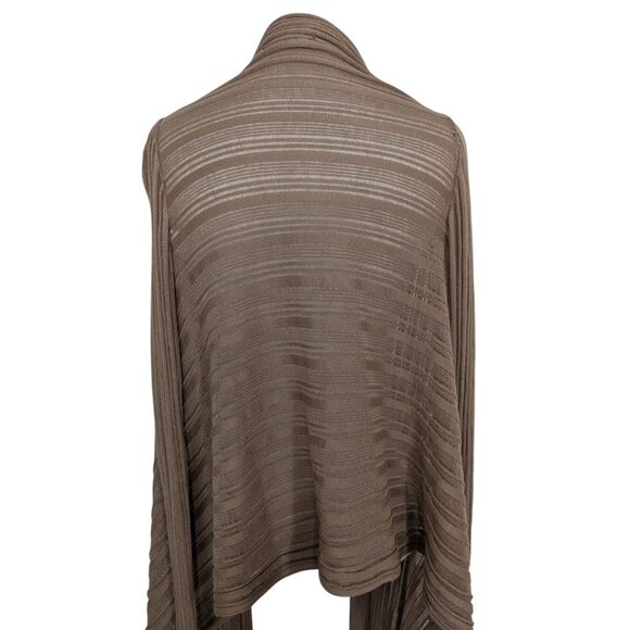 John P Greece Cardigan Womens Size Medium Brown Neutral Tie Front Shawl Shrug - Picture 8 of 11